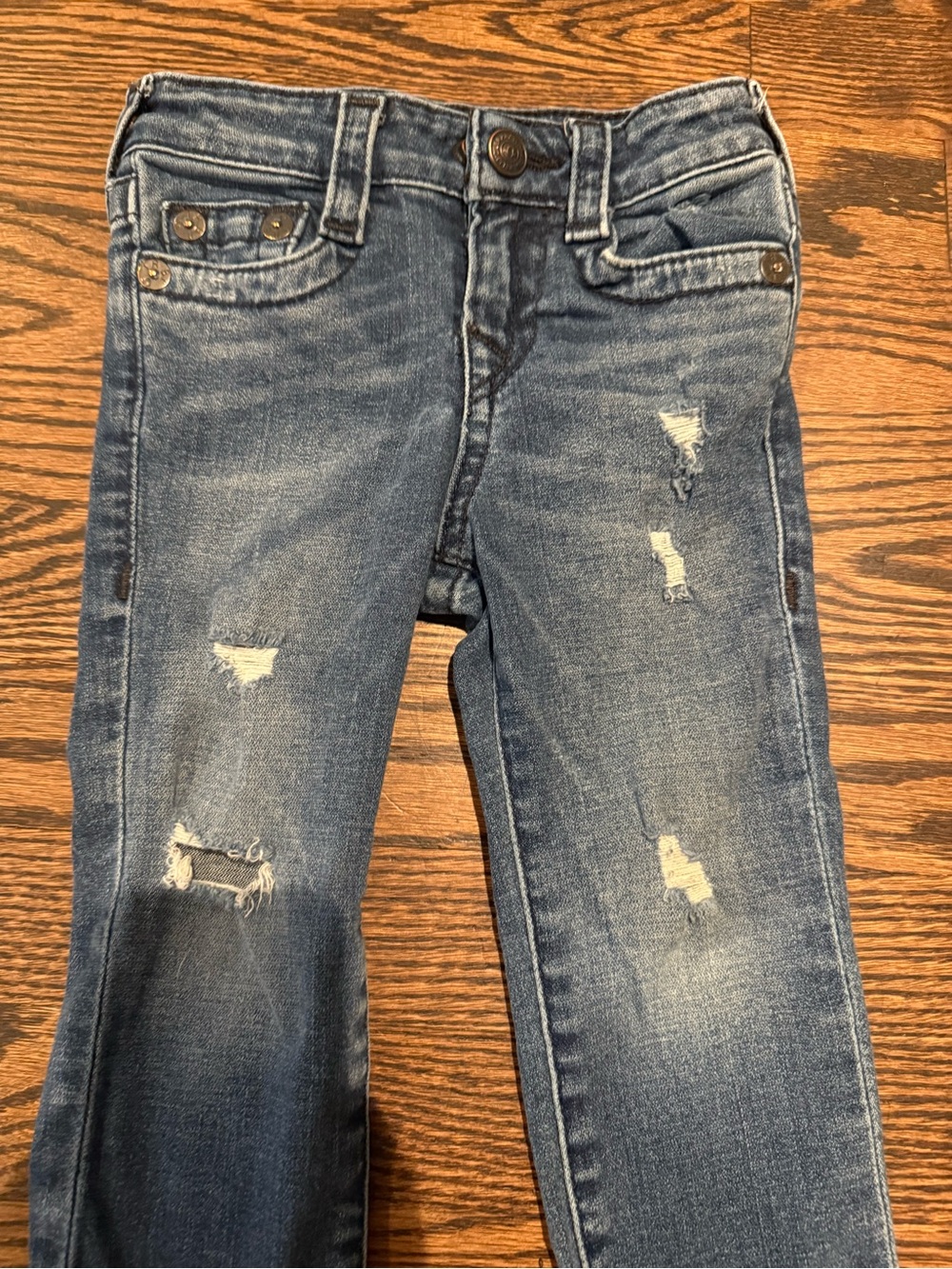 True Religion Girls' Distressed Blue Skinny Jeans